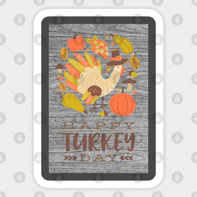 Happy Turkey Day - Festive Season Greeting Sticker by Oldetimemercan